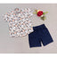 Generic Boy's Cotton Blend Printed Short Sleeve Shirt and Shorts Set (MultiColor)