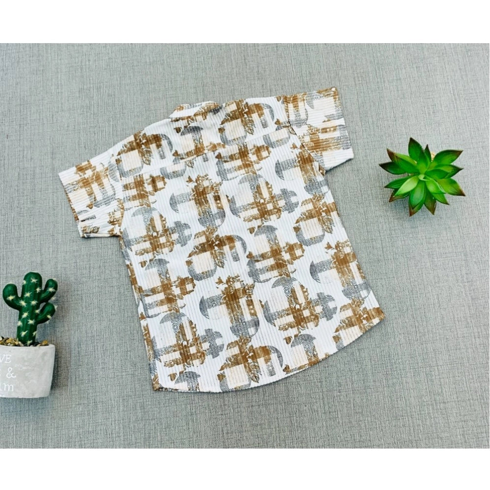 Generic Boy's Cotton Blend Printed Short Sleeve Shirt and Shorts Set (MultiColor) Secondary image