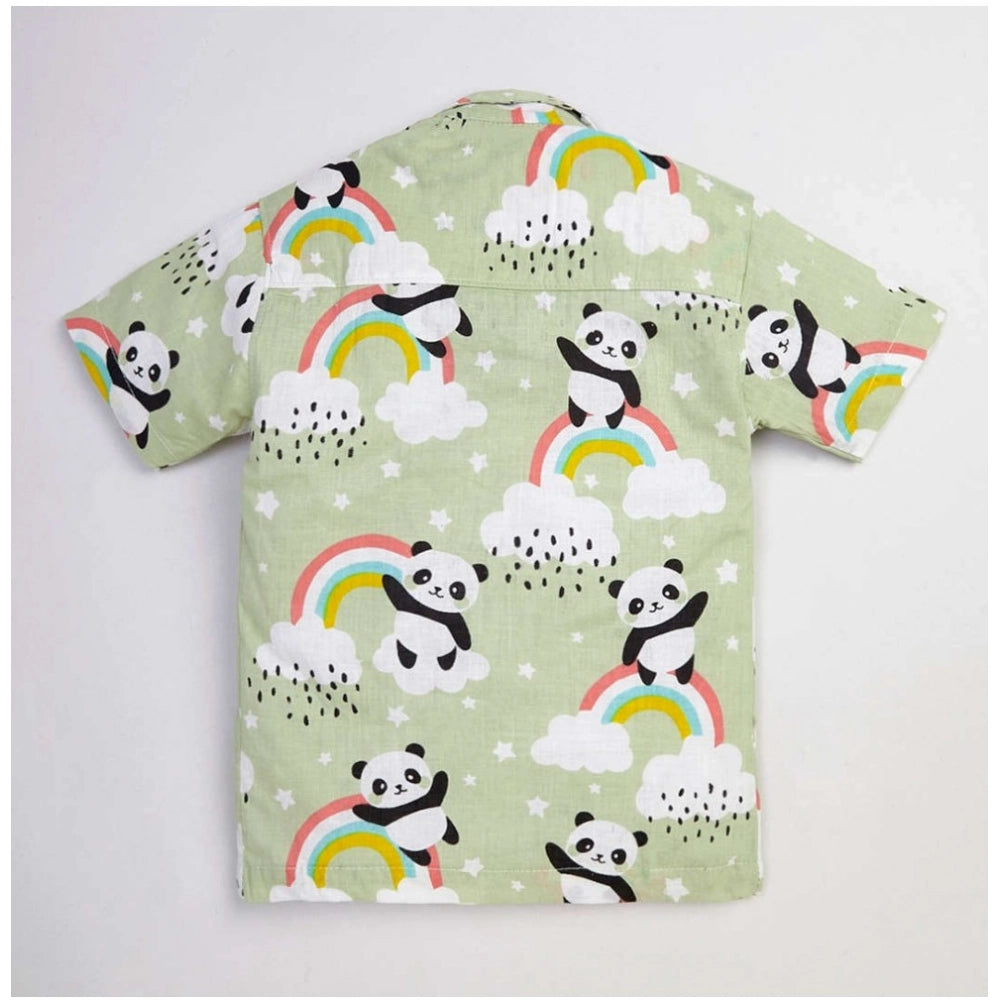 Generic Boy's Lycra Blend Printed Short Sleeve Shirt and Shorts Set (MultiColor)