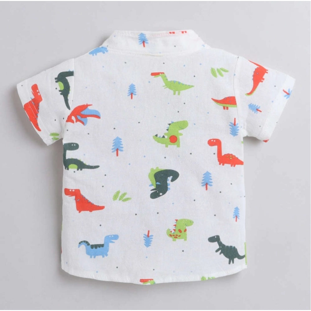 Generic Boy's Cotton Blend Printed Short Sleeve Shirt and Shorts Set (MultiColor)