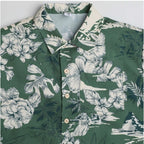 Generic Boy's Cotton Blend Printed Short Sleeve Shirt (Green)