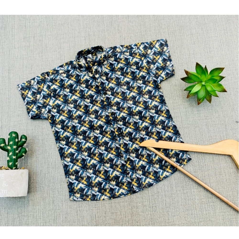 Generic Boy's Cotton Blend Printed Short Sleeve Shirt (MultiColor) Main image