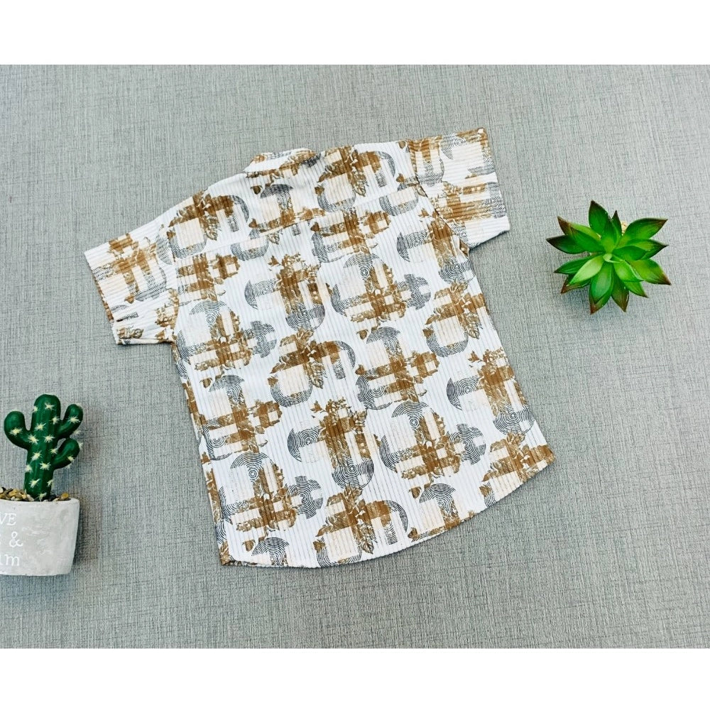 Generic Boy's Cotton Blend Printed Short Sleeve Shirt (MultiColor) Secondary image