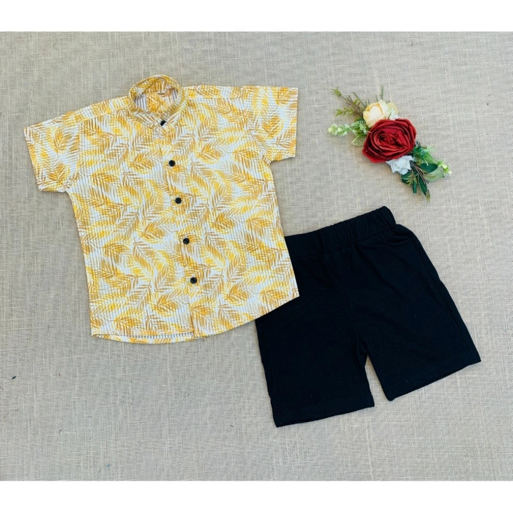 Generic Boy's Cotton Blend Printed Short Sleeve Shirt and Shorts Set (MultiColor) Main image