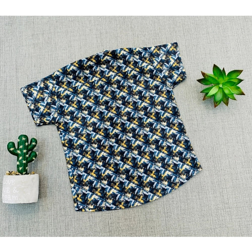 Generic Boy's Cotton Blend Printed Short Sleeve Shirt and Shorts Set (MultiColor) Secondary image