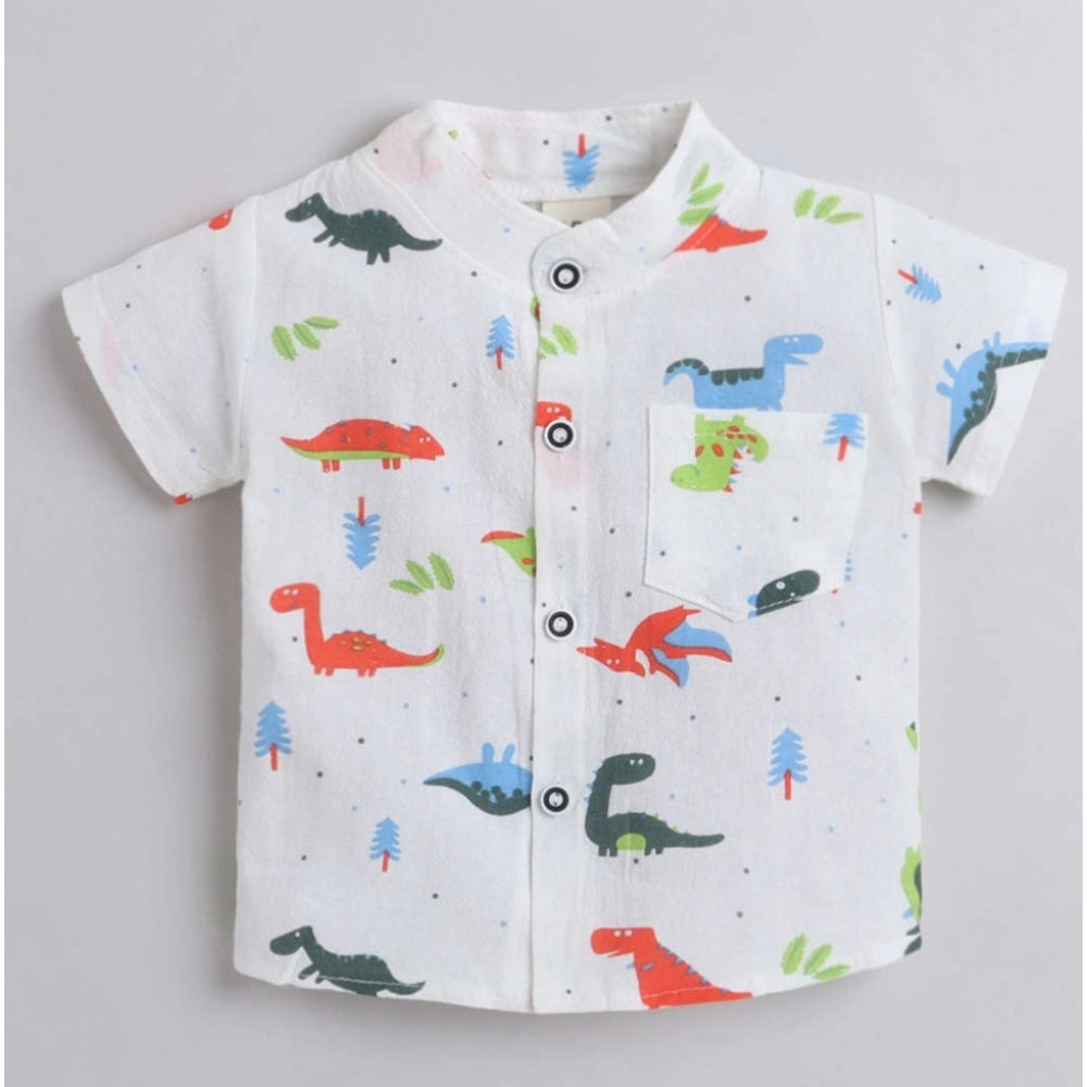 Generic Boy's Cotton Blend Printed Short Sleeve Shirt and Shorts Set (MultiColor) Secondary image