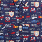 Generic Boy's Cotton Blend Printed Short Sleeve Shirt (Navy Blue)