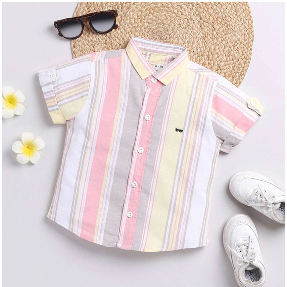 Generic Boy's Cotton Blend Printed Short Sleeve Shirt (MultiColor) Main image