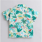Generic Boy's Lycra Blend Printed Short Sleeve Shirt and Shorts Set (MultiColor)