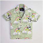 Generic Boy's Lycra Blend Printed Short Sleeve Shirt and Shorts Set (MultiColor)