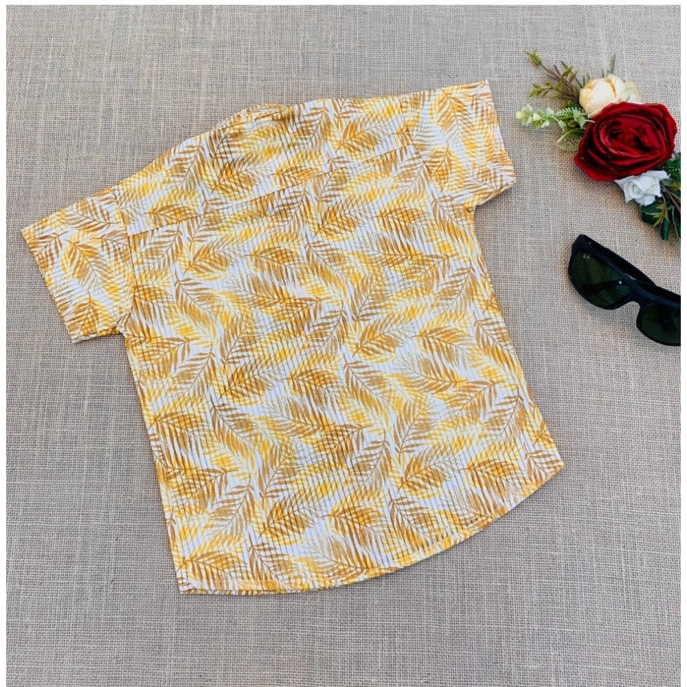 Generic Boy's Cotton Blend Printed Short Sleeve Shirt (MultiColor) Secondary image