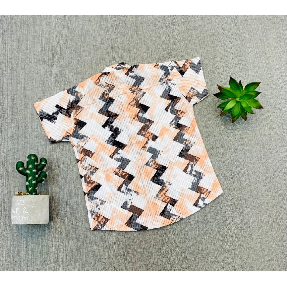 Generic Boy's Cotton Blend Printed Short Sleeve Shirt (MultiColor) Secondary image