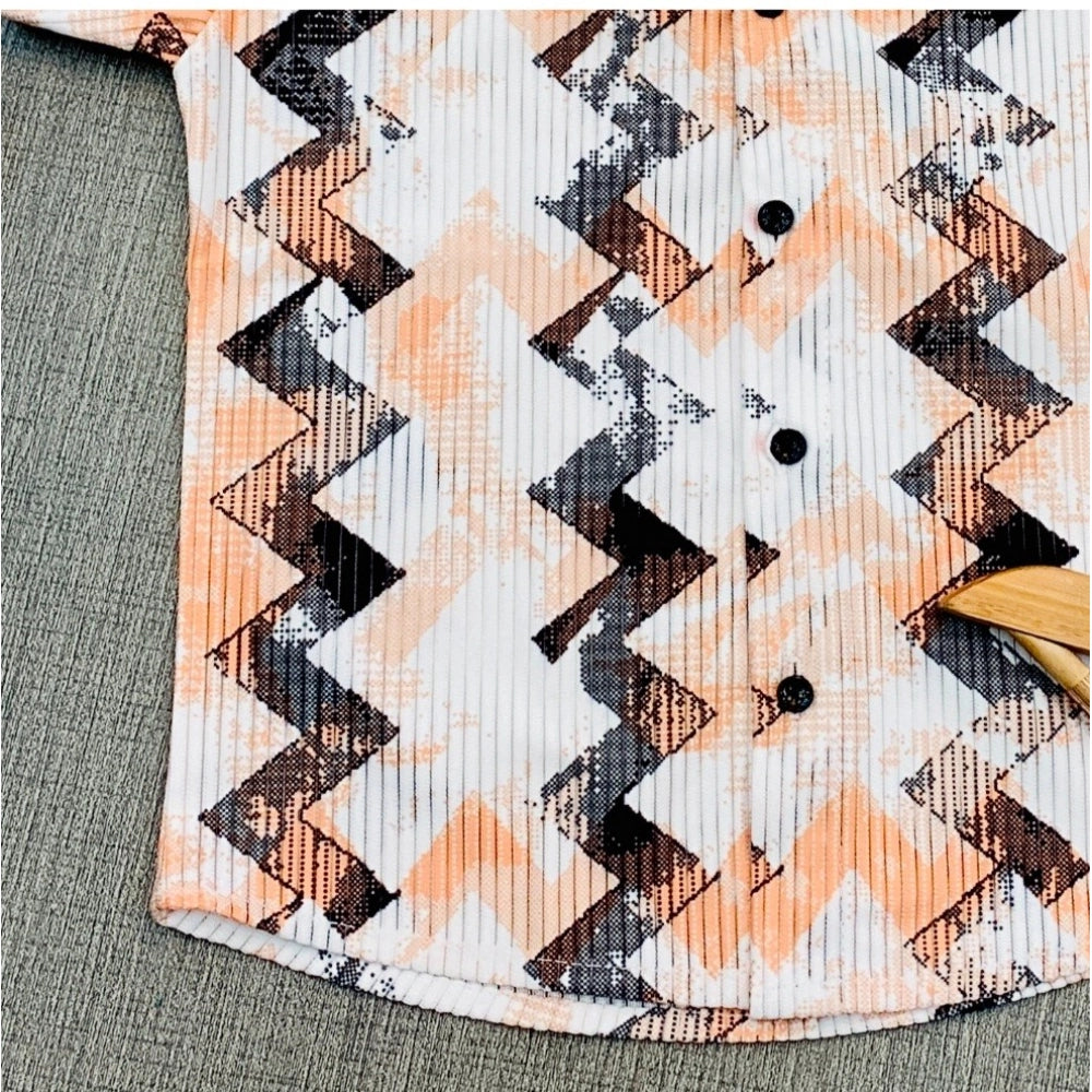 Generic Boy's Cotton Blend Printed Short Sleeve Shirt (MultiColor)