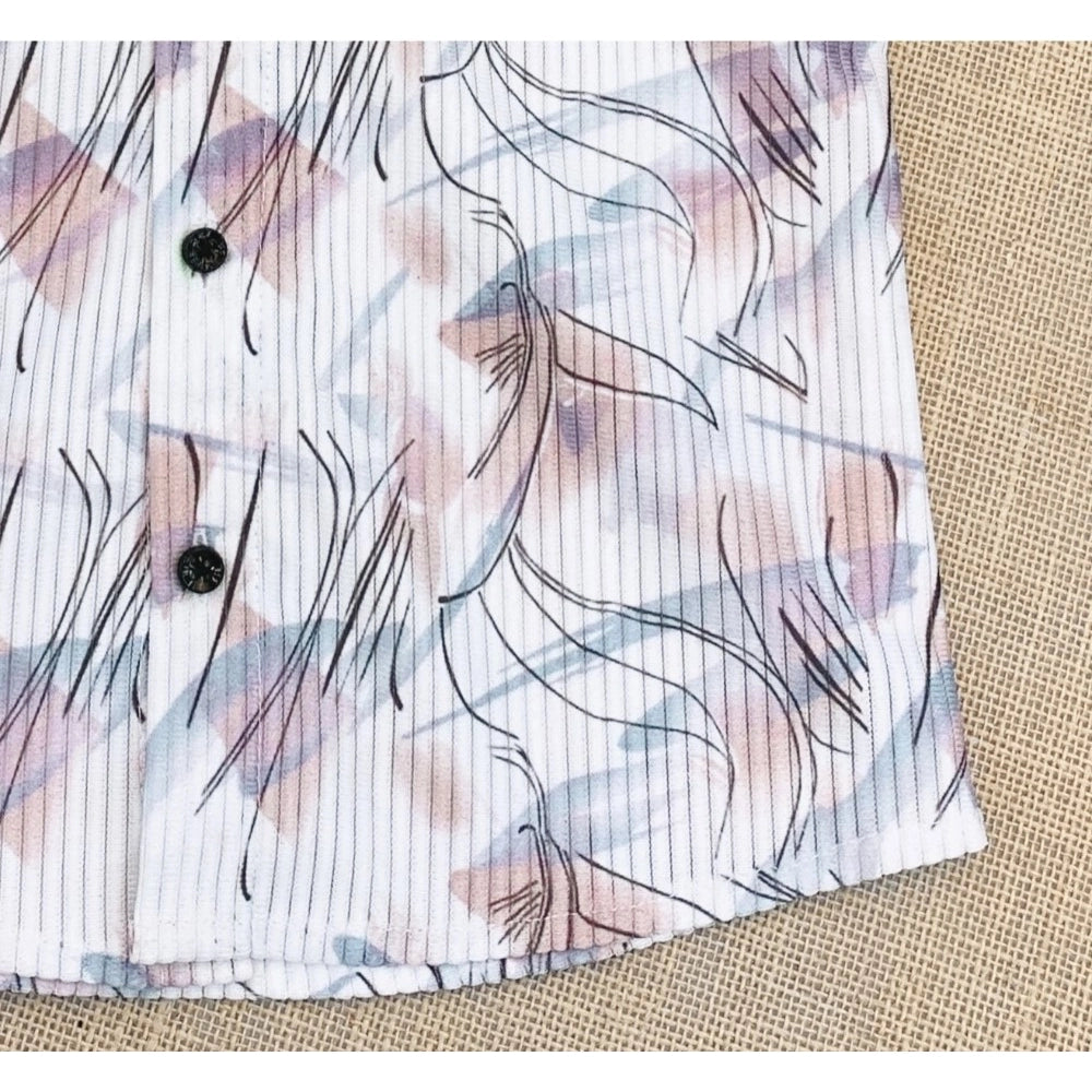 Generic Boy's Cotton Blend Printed Short Sleeve Shirt (MultiColor)