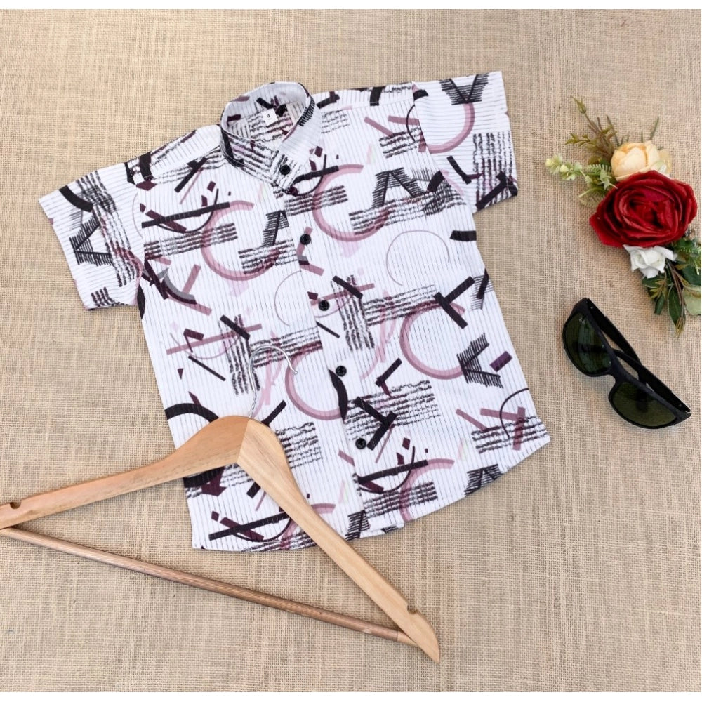Generic Boy's Cotton Blend Printed Short Sleeve Shirt (MultiColor) Main image