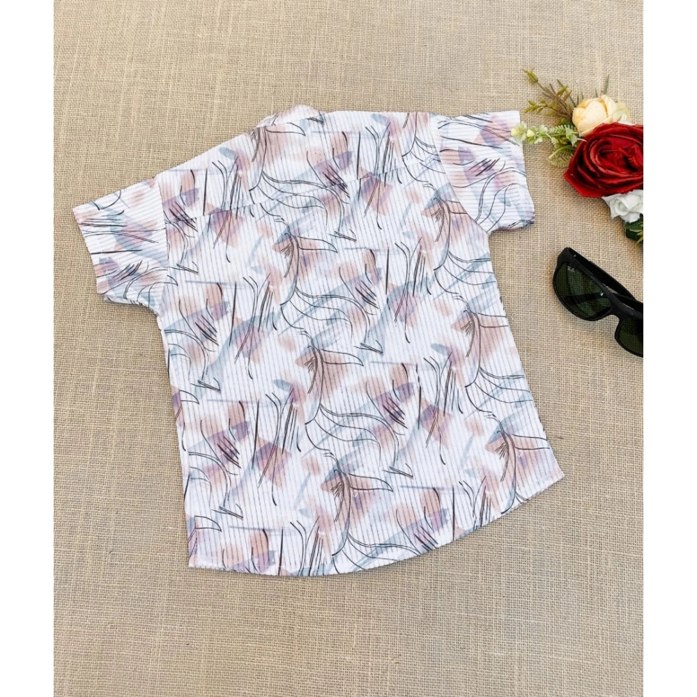 Generic Boy's Cotton Blend Printed Short Sleeve Shirt (MultiColor)