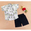 Generic Boy's Cotton Blend Printed Short Sleeve Shirt and Shorts Set (MultiColor)