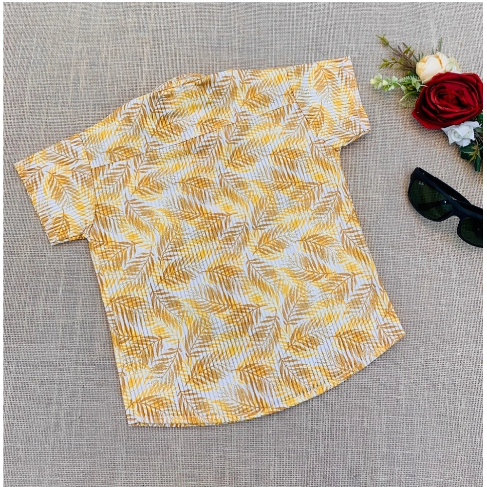 Generic Boy's Cotton Blend Printed Short Sleeve Shirt and Shorts Set (MultiColor) Secondary image