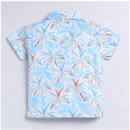 Generic Boy's Lycra Blend Printed Short Sleeve Shirt and Shorts Set (MultiColor)