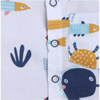 Generic Boy's Cotton Blend Printed Short Sleeve Shirt and Shorts Set (White)