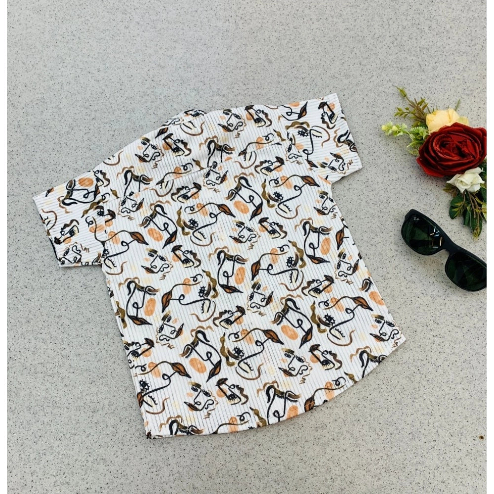 Generic Boy's Cotton Blend Printed Short Sleeve Shirt and Shorts Set (MultiColor) Secondary image