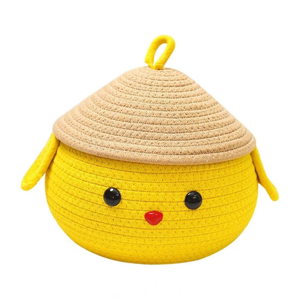 Generic Cotton Gudda Pack of 1 Storage Basket For Clothes (Yellow) Main image