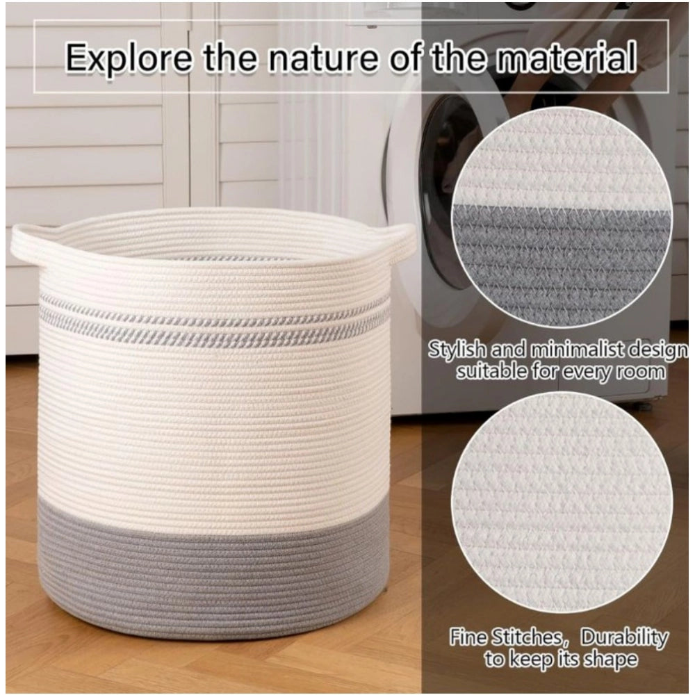 Generic Cotton Basket Pack of 1 Storage Basket For Clothes (Grey) Secondary image