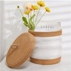Generic Cotton Basket Pack of 1 Storage Basket For Clothes (White)