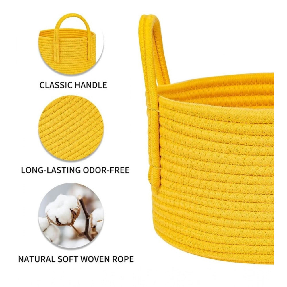 Generic Cotton Basket Inch Pack of 1 Storage Basket For Clothes (Yellow) Secondary image