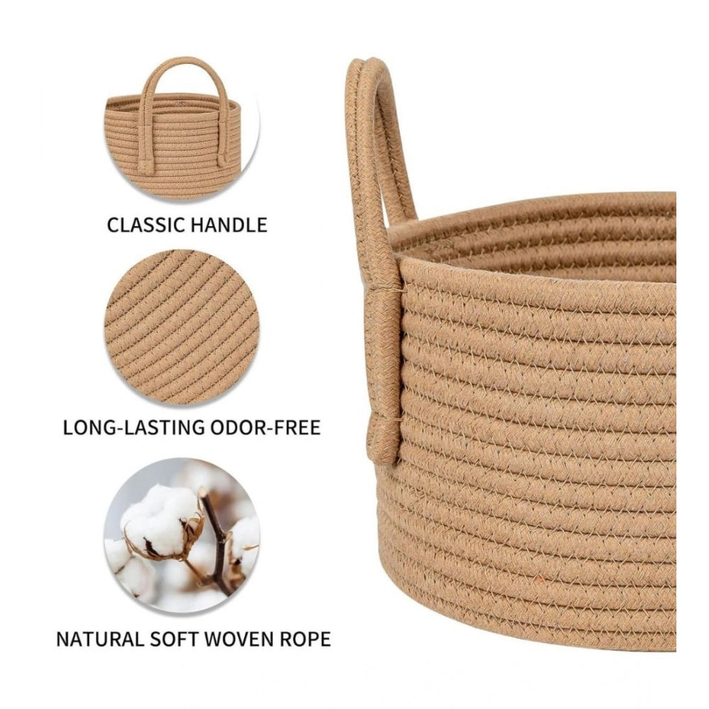 Generic Cotton Basket Inch Pack of 1 Storage Basket For Clothes (Beige) Secondary image
