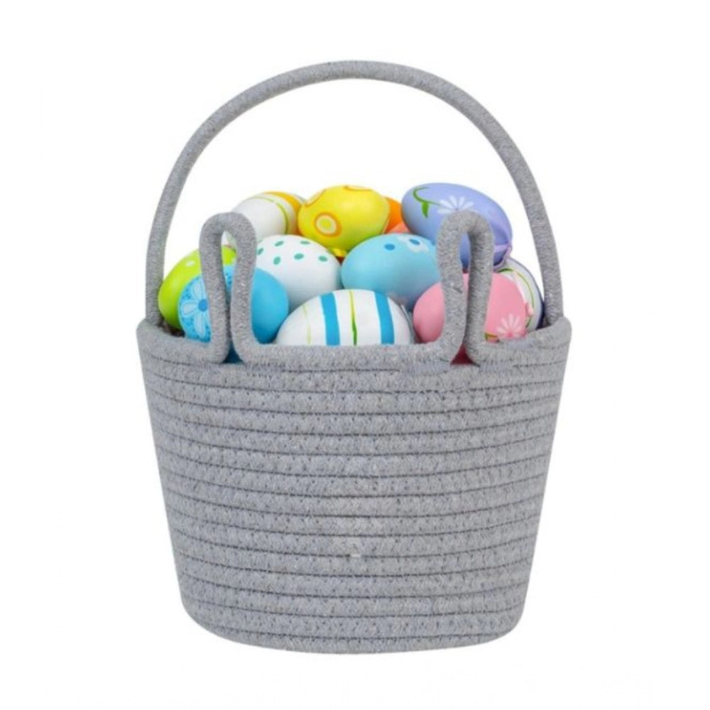 Generic Cotton Toy Bucket Pack of 1 Storage Basket For Clothes (Grey) Main image