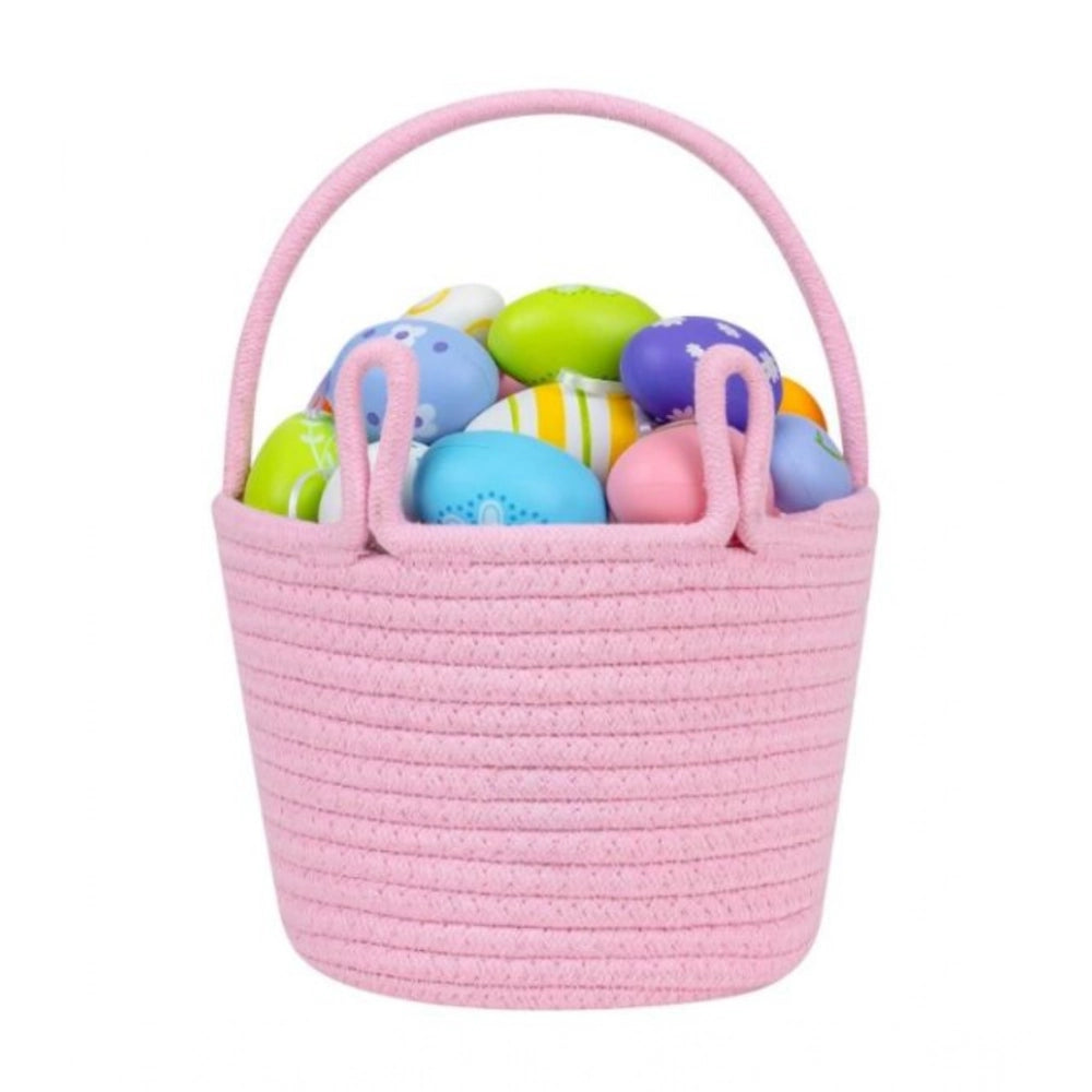 Generic Cotton Toy Bucket Pack of 1 Storage Basket For Clothes (Pink) Main image