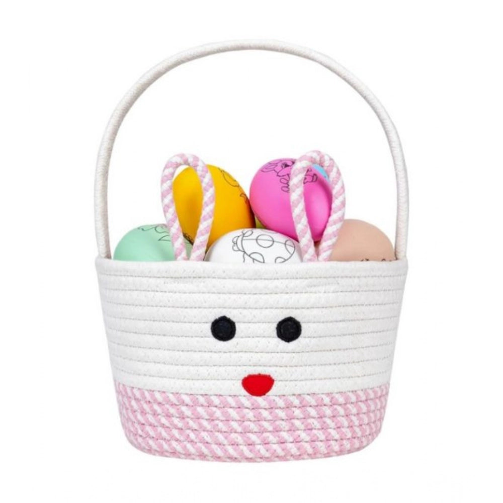 Generic Cotton Mix Toy Bucket Pack of 1 Storage Basket For Clothes (Pink) Main image