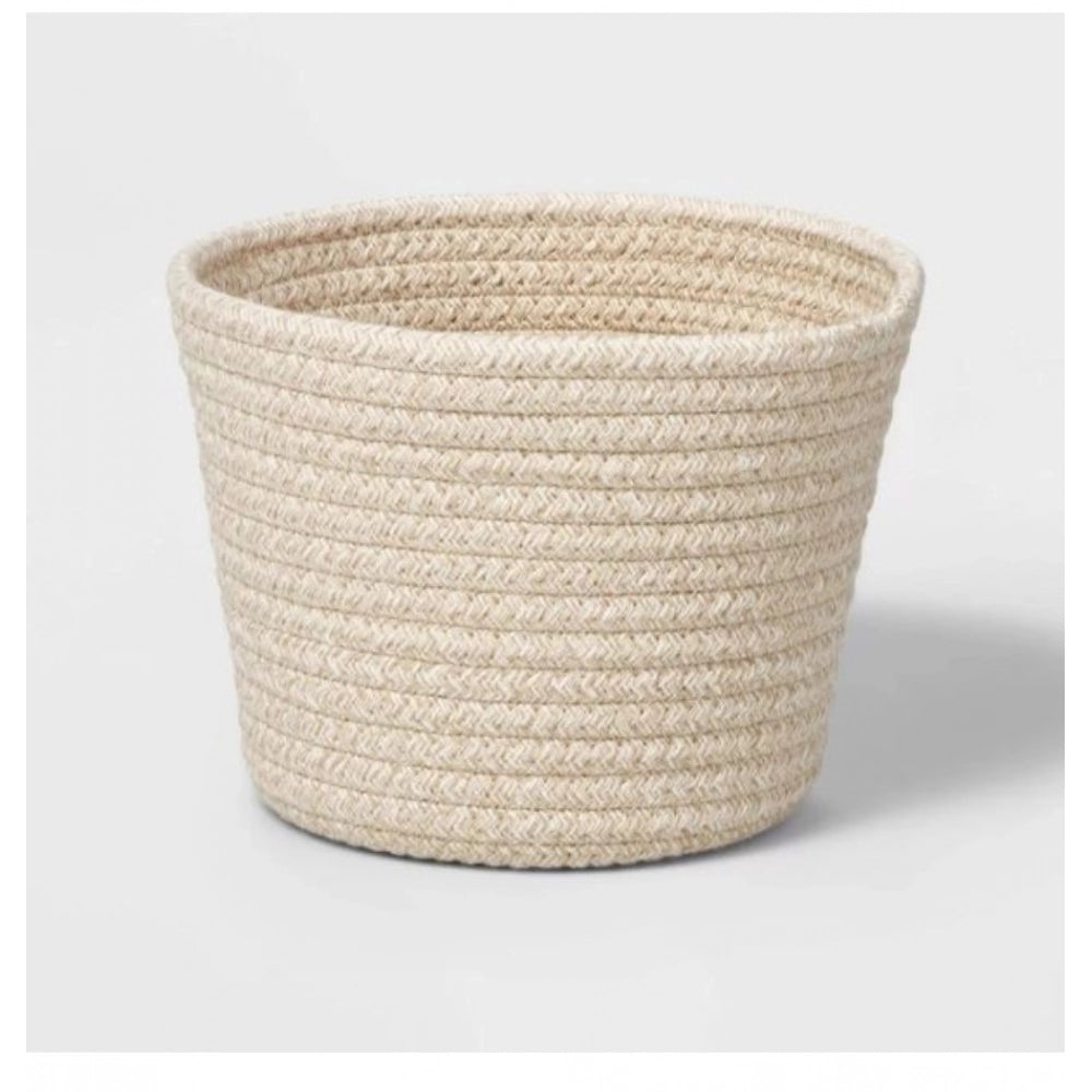 Generic Cotton White Pen Holder Pack of 1 Storage Basket For Clothes (White)
