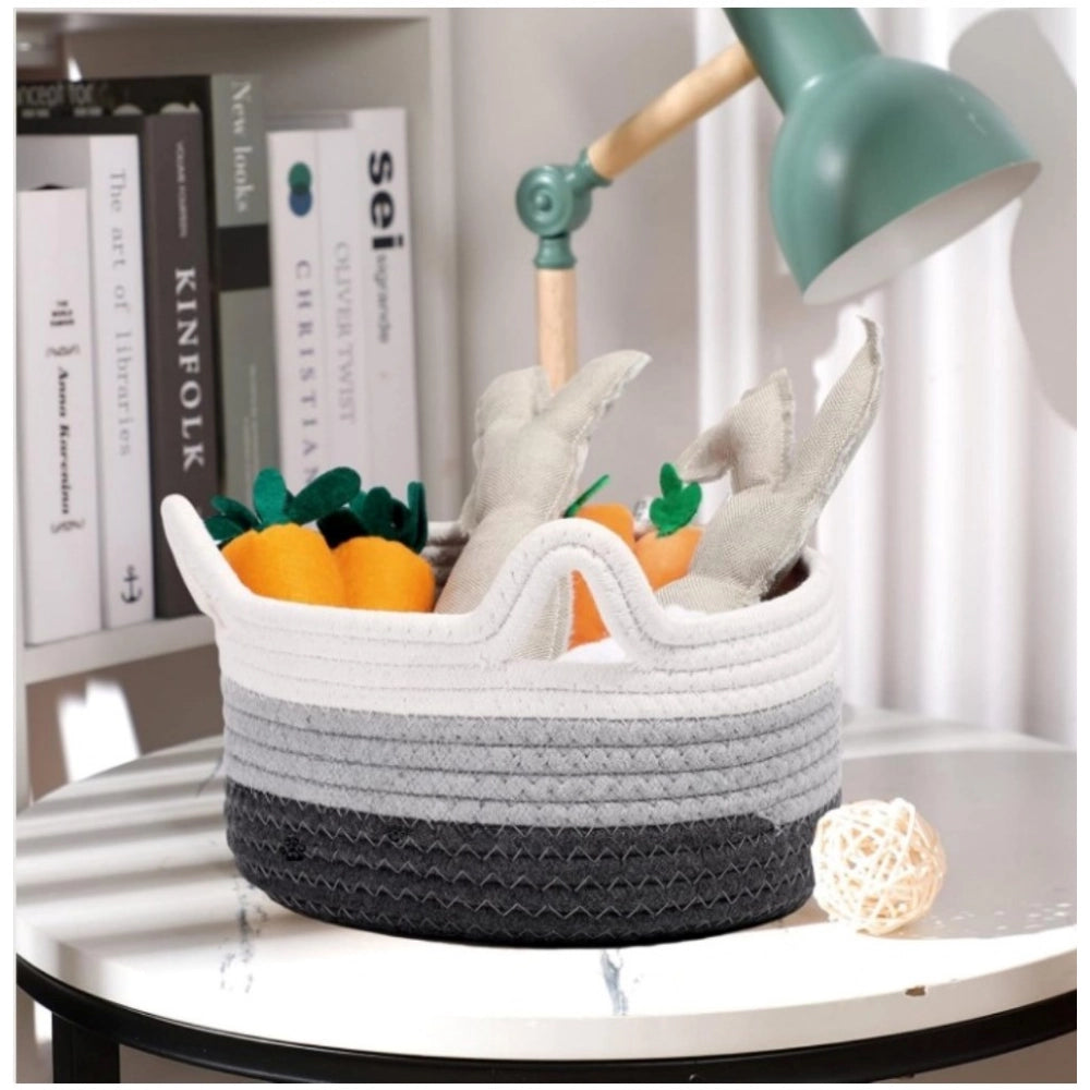 Generic Cotton Cat Basket Inch Pack of 1 Storage Basket For Clothes (Multicolor) Secondary image