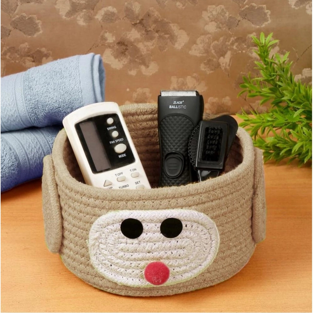 Generic Cotton Pen Holder Inch Pack of 1 Storage Basket For Clothes (Beige) Secondary image