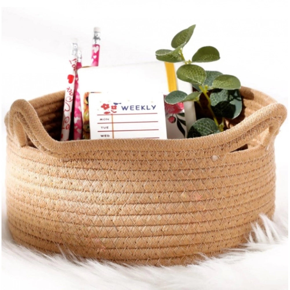 Generic Cotton Cat Basket Inch Pack of 1 Storage Basket For Clothes (Beige) Main image