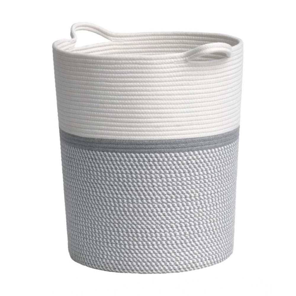 Generic Cotton Laundry Basket Pack of 1 Storage Basket For Clothes (Grey) Main image