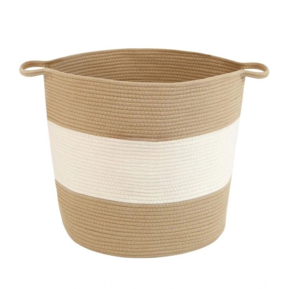 Generic Cotton Basket Pack of 1 Storage Basket For Clothes (Beige) Main image