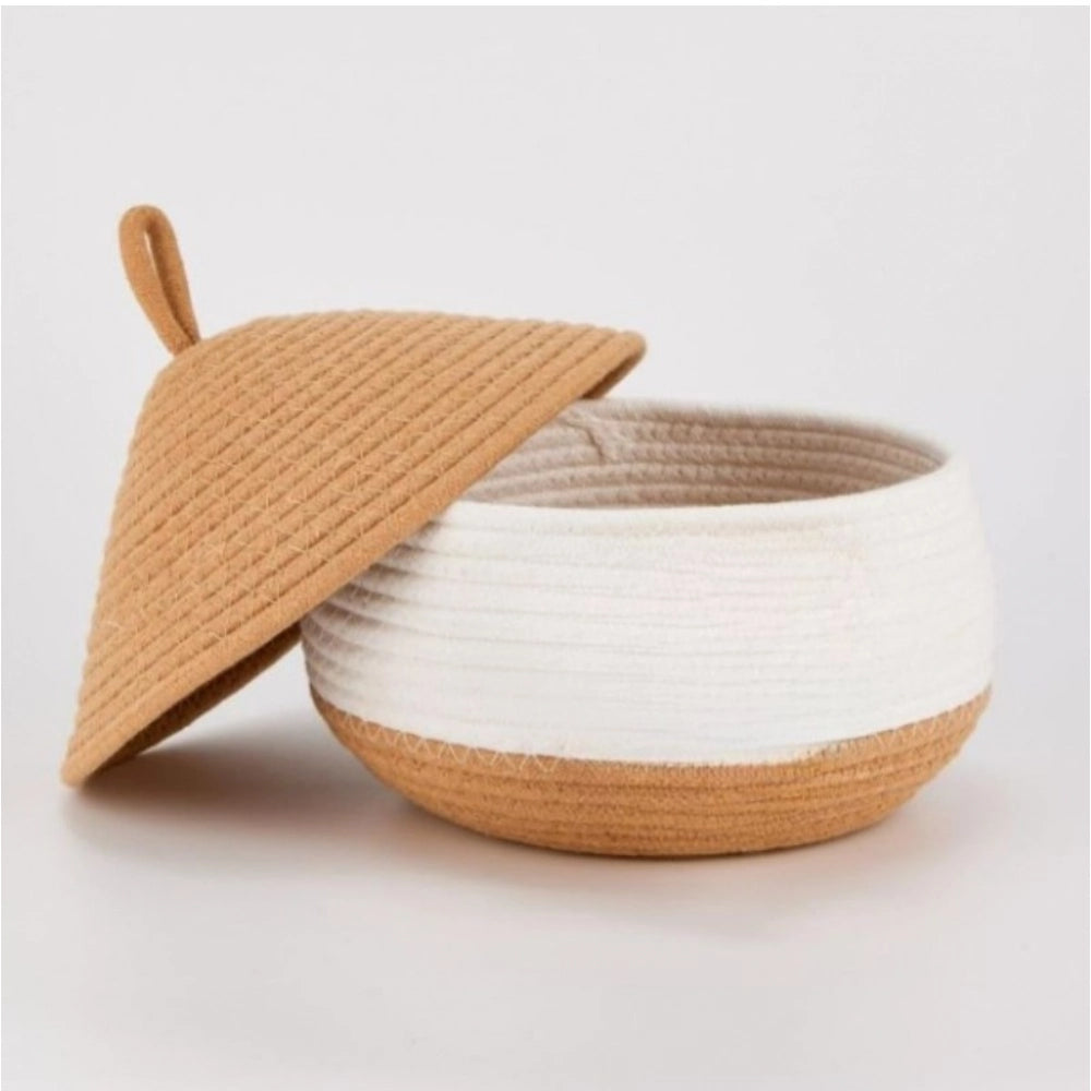 Generic Cotton Gudda Pack of 1 Storage Basket For Clothes (White) Secondary image
