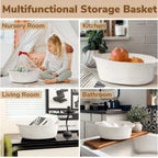 Generic Cotton Gift Basket Pack of 1 Storage Basket For Clothes (White)