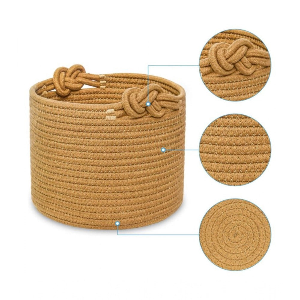 Generic Cotton Brown Basket Inch Pack of 1 Storage Basket For Clothes (Brown) Main image