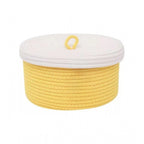 Generic Cotton Box White Lid Inch Pack of 1 Storage Basket For Clothes (Yellow)