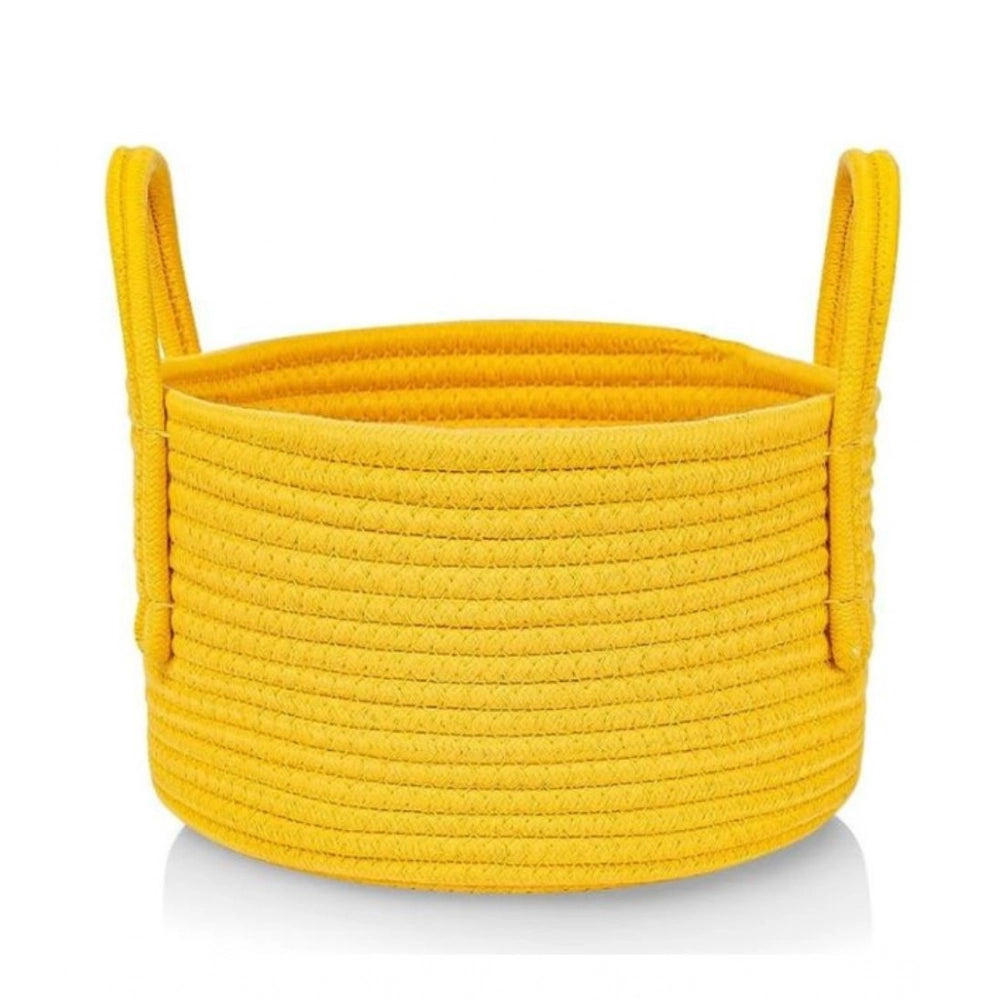 Generic Cotton Basket Inch Pack of 1 Storage Basket For Clothes (Yellow) Main image