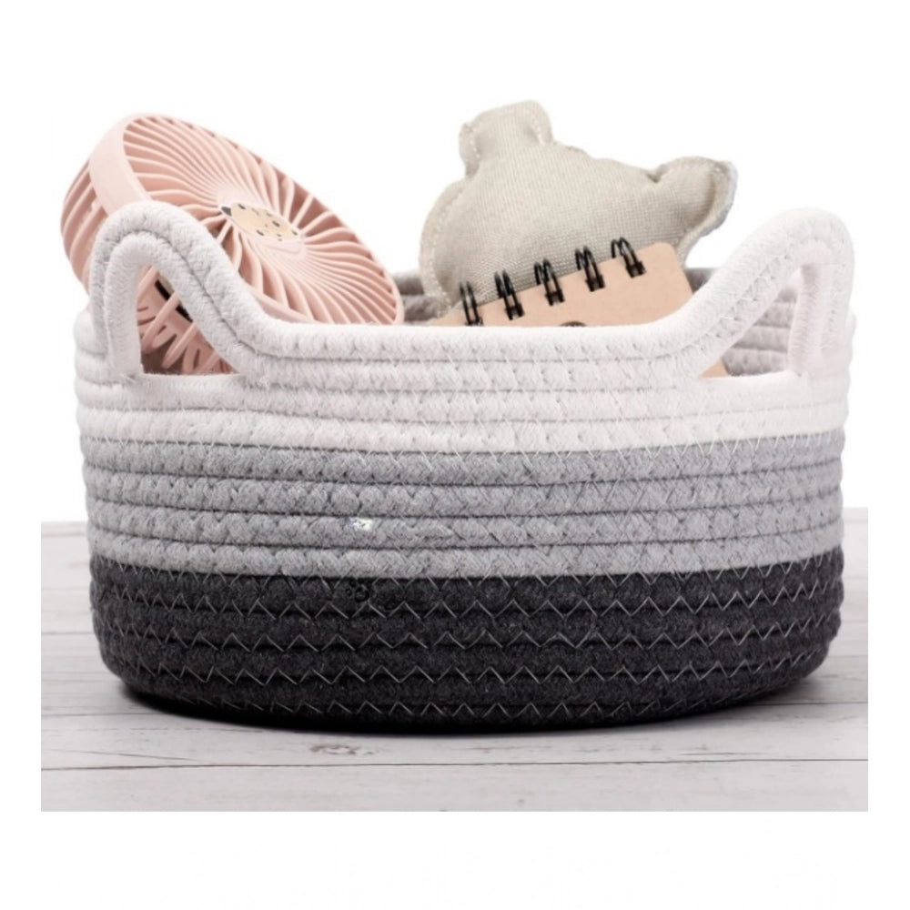 Generic Cotton Cat Basket Inch Pack of 1 Storage Basket For Clothes (Multicolor)