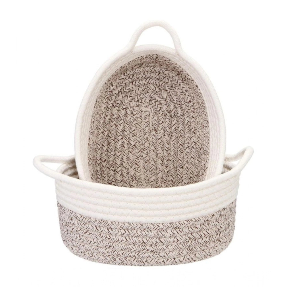 Generic Cotton Basket 2 Pcs Storage Basket For Clothes (White) Main image