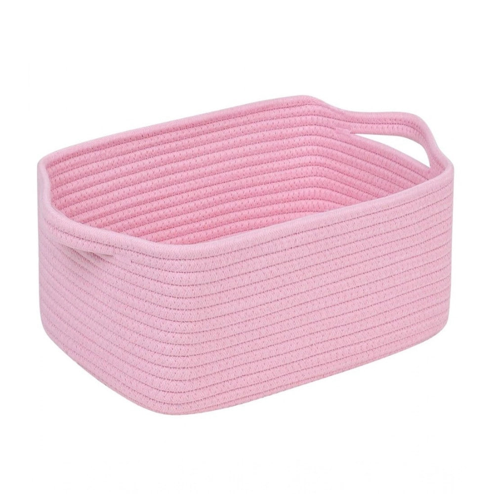 Generic Cotton Basket Pack of 1 Storage Basket For Clothes (Pink) Main image