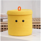 Generic Cotton Basket with lid Pack of 1 Storage Basket For Clothes (Yellow)