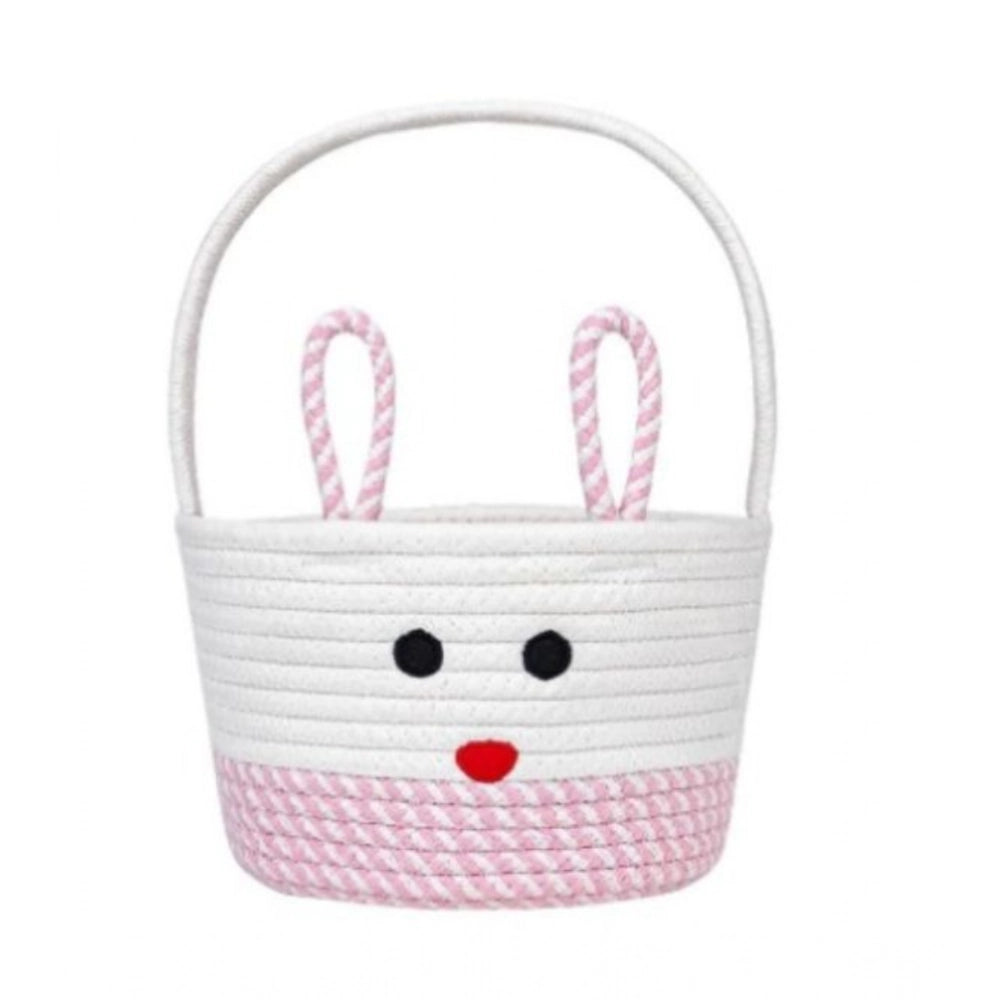 Generic Cotton Mix Toy Bucket Pack of 1 Storage Basket For Clothes (Pink) Secondary image