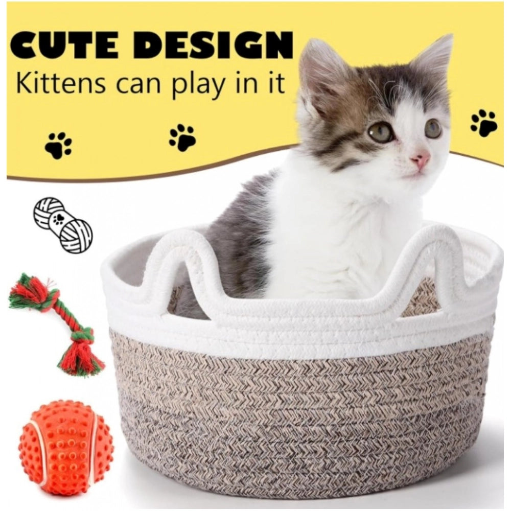Generic Cotton Cat Basket Inch Pack of 1 Storage Basket For Clothes (Multicolor) Secondary image